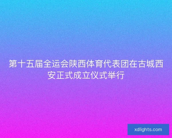 第十五届全运会陕西体育代表团在古城西安正式成立仪式举行 第十五届全运会陕西体育代表团在古城西安正式成立仪式举行